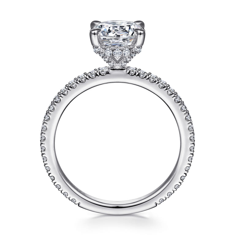 Noa - 14K White Gold Round Diamond Engagement Ring - 0.42 ct - Shot 2