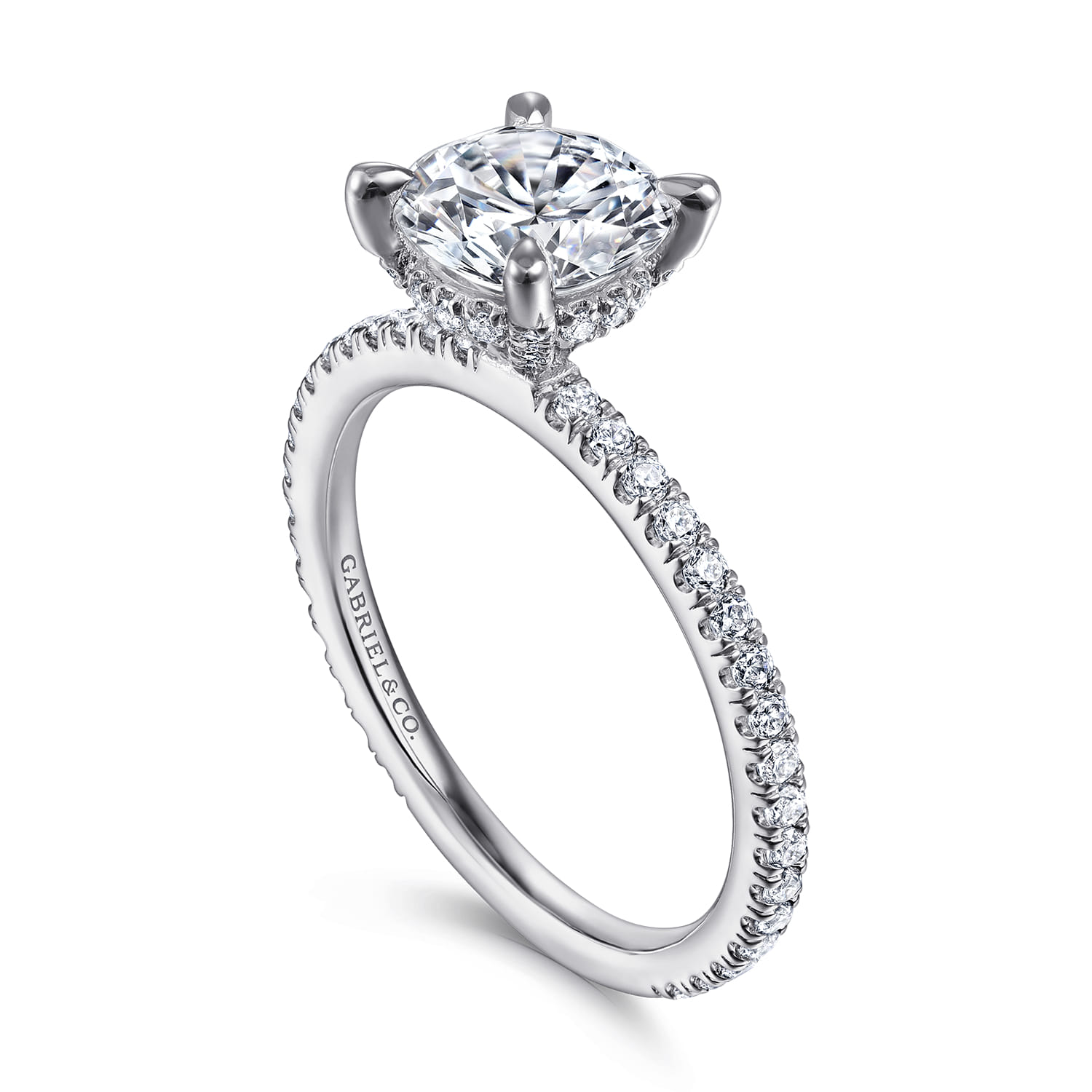 Noa - 14K White Gold Round Diamond Engagement Ring - 0.42 ct - Shot 3