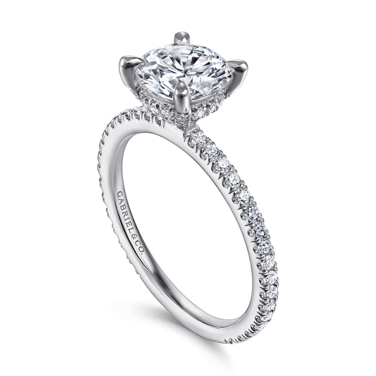 Noa - 14K White Gold Round Diamond Engagement Ring - 0.42 ct - Shot 3