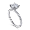 Noa - 14K White Gold Round Diamond Engagement Ring - 0.42 ct