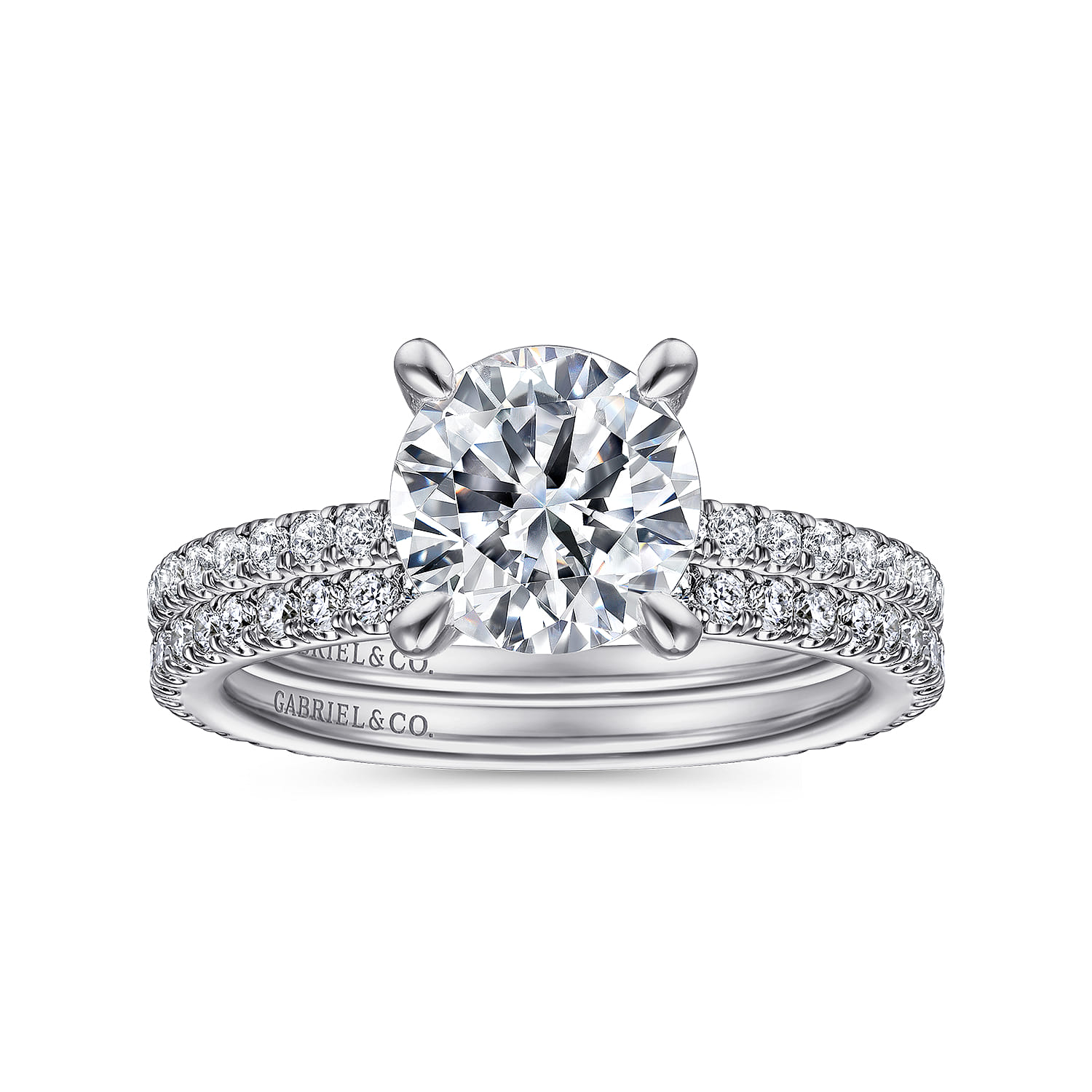 Noa - 14K White Gold Round Diamond Engagement Ring - 0.42 ct - Shot 4
