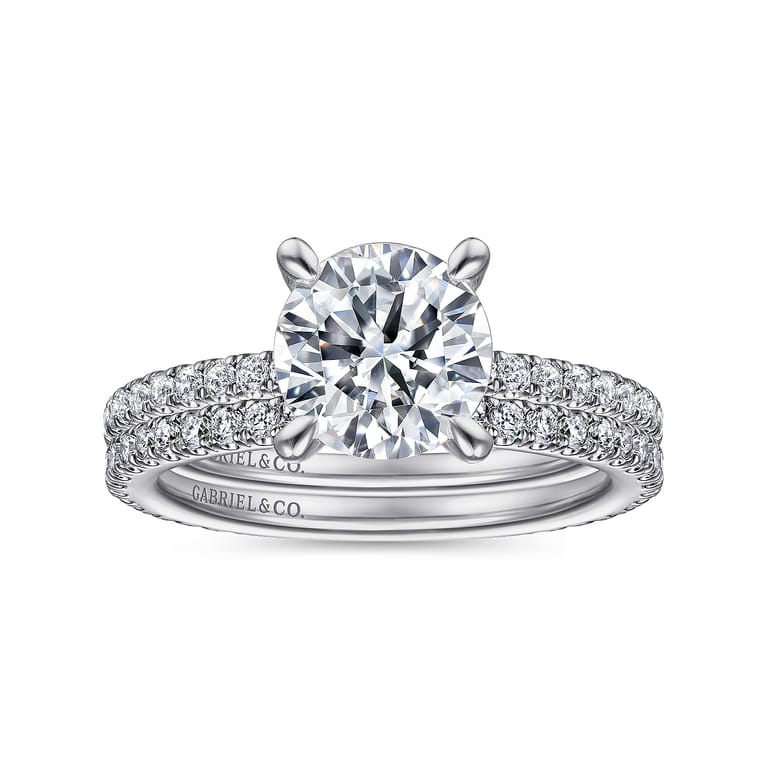 Noa - 14K White Gold Round Diamond Engagement Ring - 0.42 ct - Shot 4