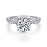 Rocco - 14K White Gold Hidden Halo Round Diamond Engagement Ring - 0.4 ct
