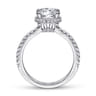 Rocco - 14K White Gold Hidden Halo Round Diamond Engagement Ring - 0.4 ct