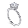 Rocco - 14K White Gold Hidden Halo Round Diamond Engagement Ring - 0.4 ct