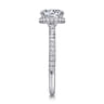 Rocco - 14K White Gold Hidden Halo Round Diamond Engagement Ring - 0.4 ct