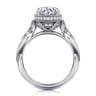 Yvonne - 14K White Gold Floral Round Diamond Engagement Ring - 0.32 ct