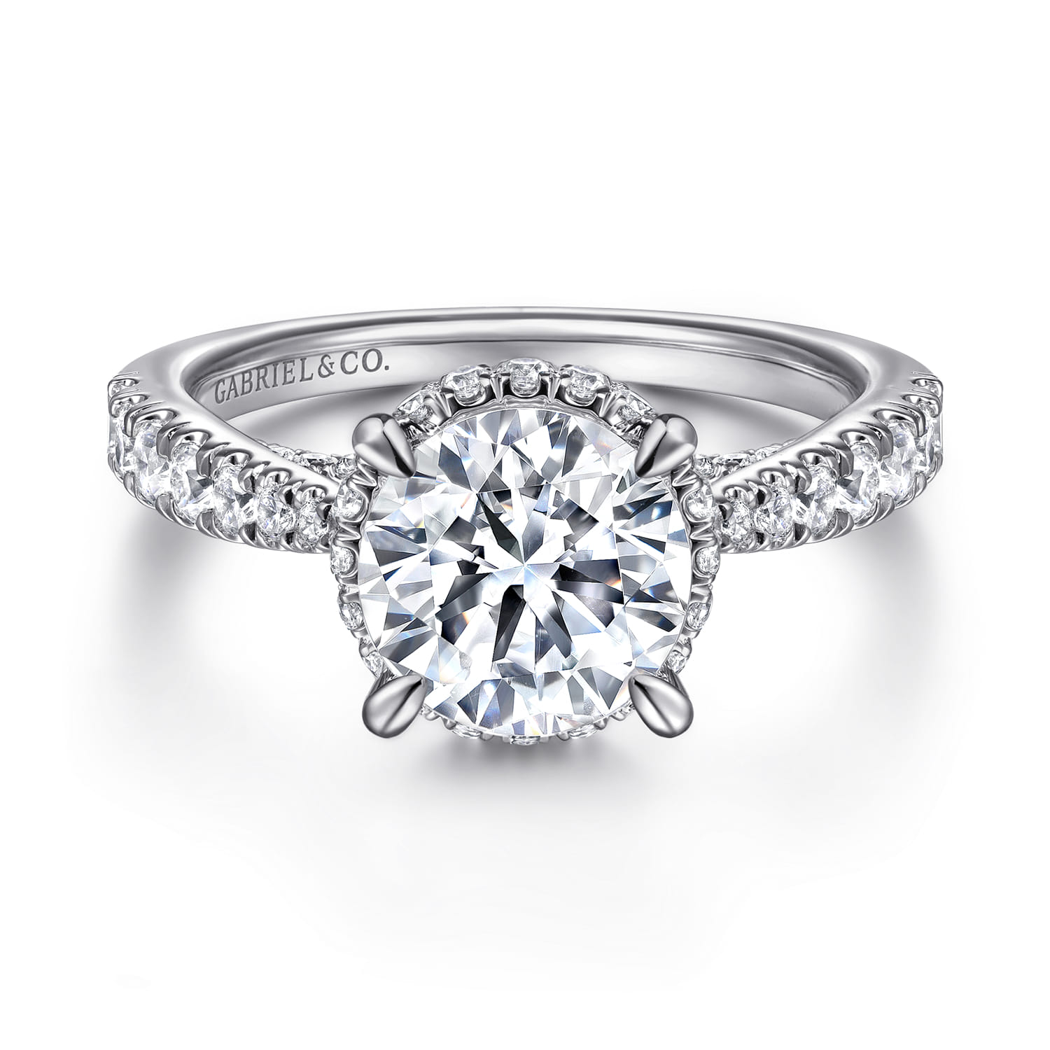 Yelena - 14K White Gold Diamond Engagement Ring - 0.78 ct - Shot 1