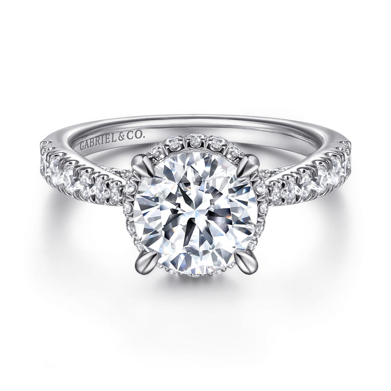 Yelena - 14K White Gold Diamond Engagement Ring - 0.78 ct - Shot 1