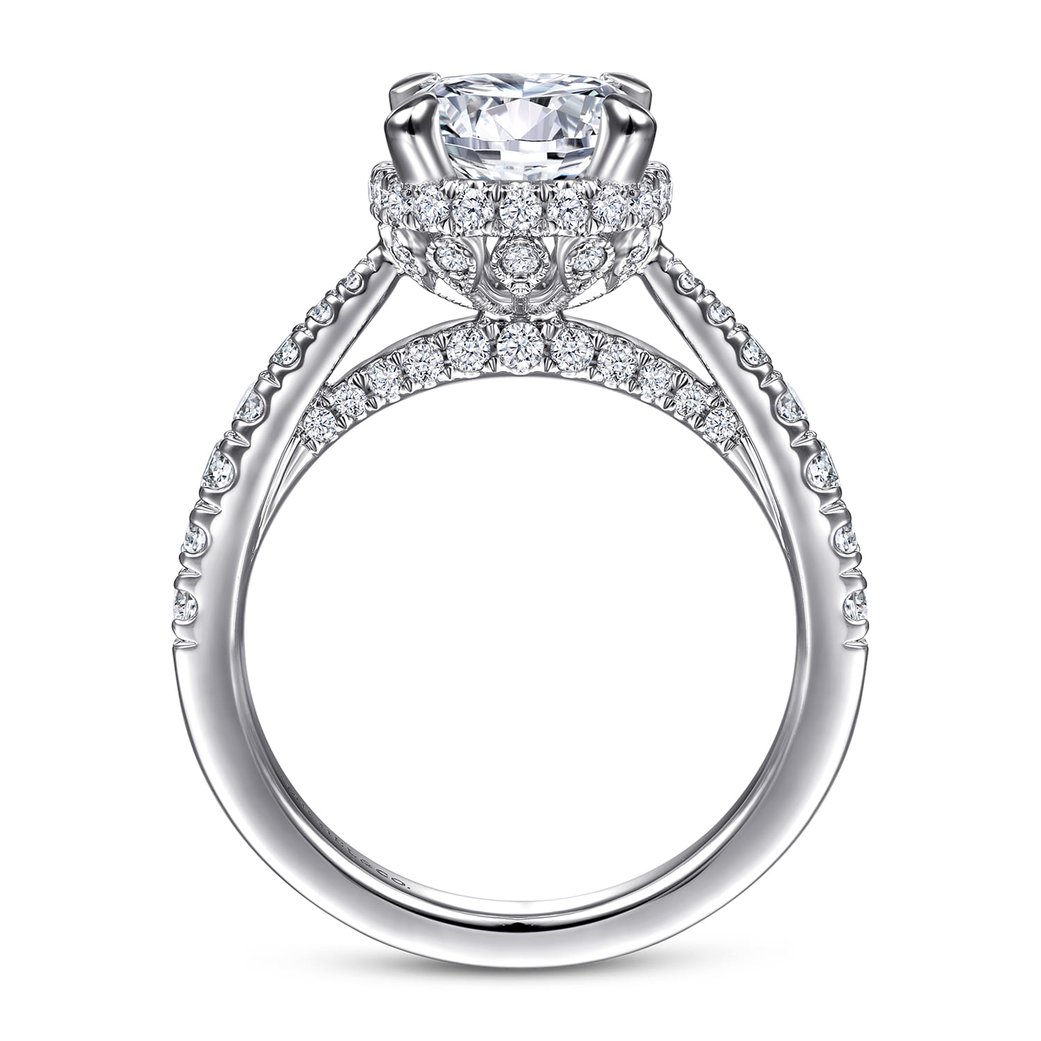 Yelena - 14K White Gold Diamond Engagement Ring - 0.78 ct - Shot 2
