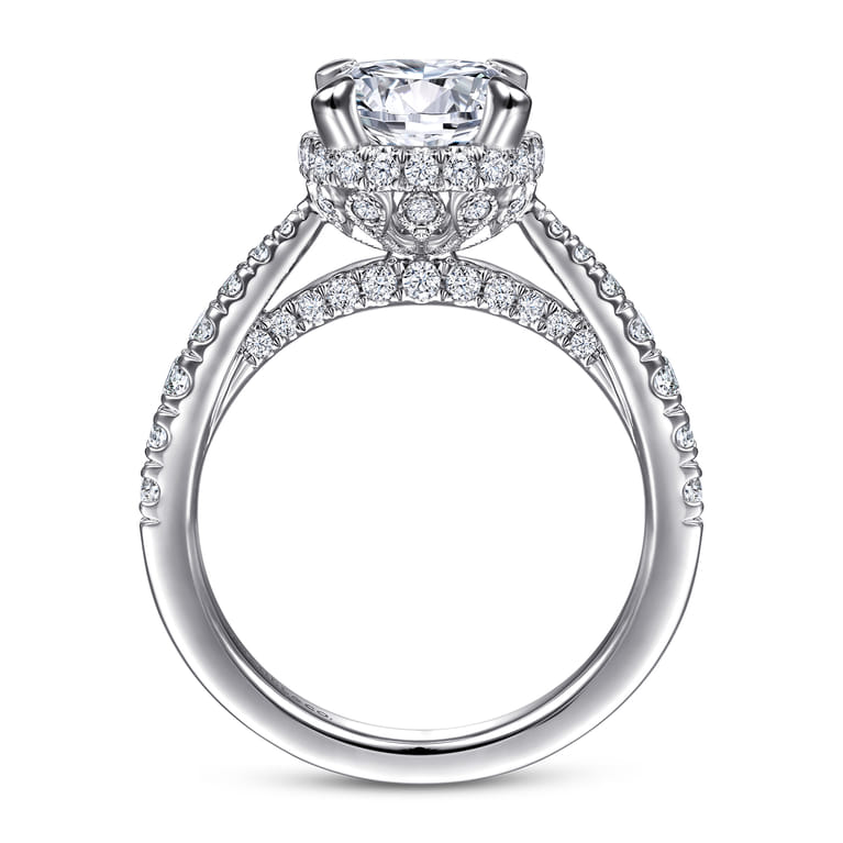 Yelena - 14K White Gold Diamond Engagement Ring - 0.78 ct - Shot 2