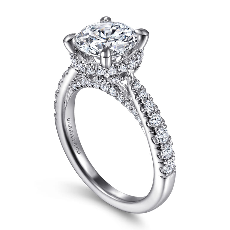 Yelena - 14K White Gold Diamond Engagement Ring - 0.78 ct - Shot 3