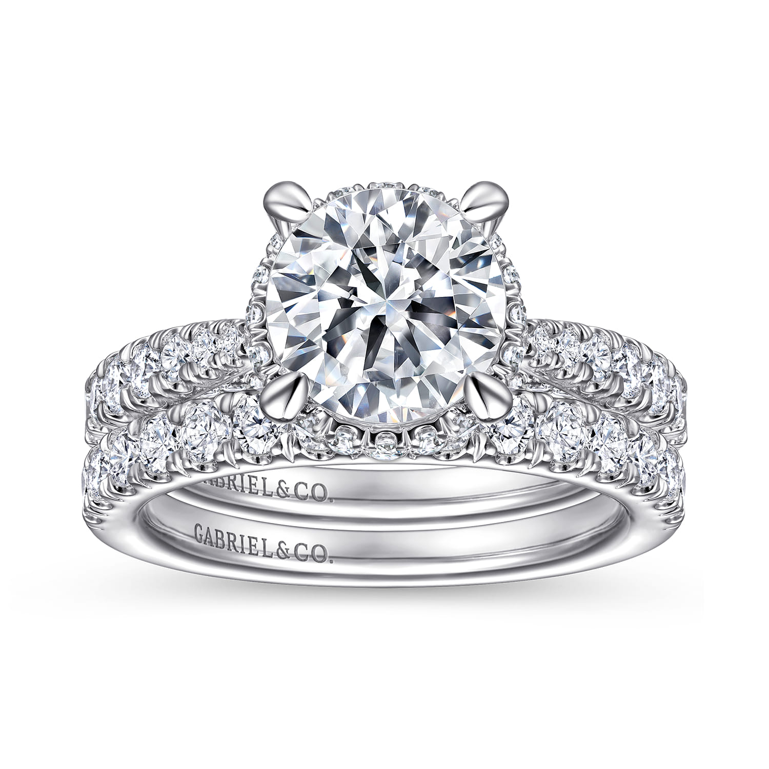 Yelena - 14K White Gold Diamond Engagement Ring - 0.78 ct - Shot 4
