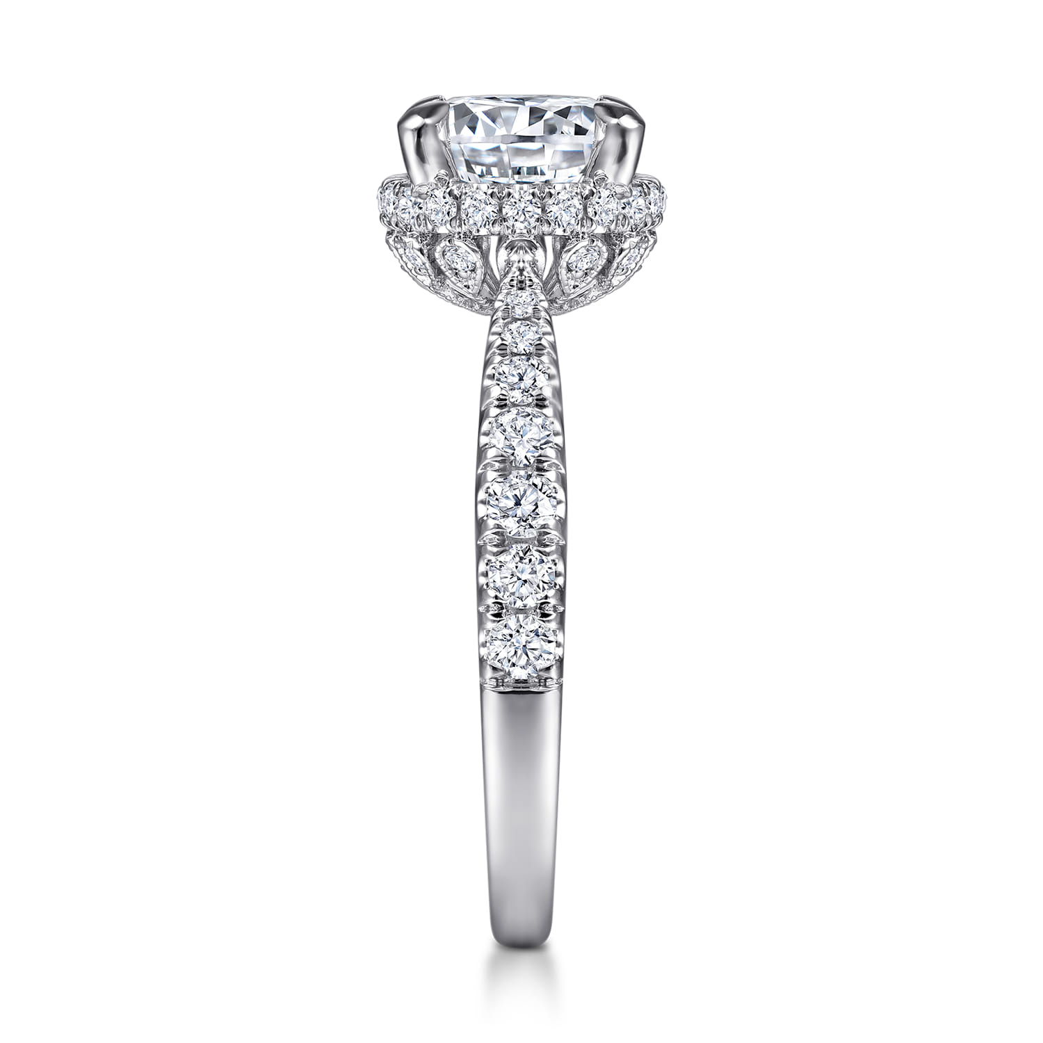 Yelena - 14K White Gold Diamond Engagement Ring - 0.78 ct - Shot 5