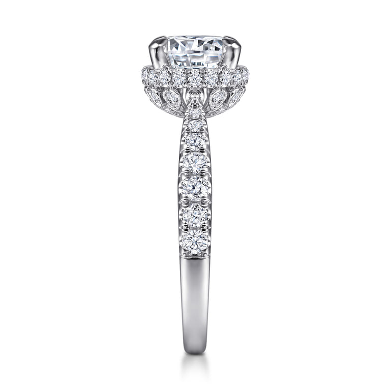 Yelena - 14K White Gold Diamond Engagement Ring - 0.78 ct - Shot 5