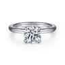 Evelynn - 14K White Gold Round Solitaire Diamond Engagement Ring - 0.03 ct