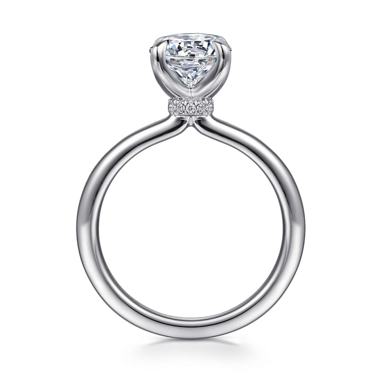 Evelynn - 14K White Gold Round Solitaire Diamond Engagement Ring - 0.03 ct - Shot 2
