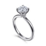 Evelynn - 14K White Gold Round Solitaire Diamond Engagement Ring - 0.03 ct