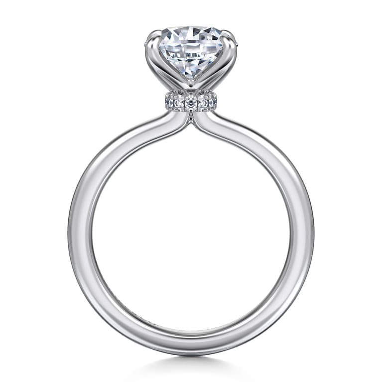 Evelynn - 14K White Gold Round Solitaire Diamond Engagement Ring - 0.04 ct - Shot 2