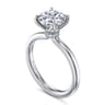 Evelynn - 14K White Gold Round Solitaire Diamond Engagement Ring - 0.04 ct