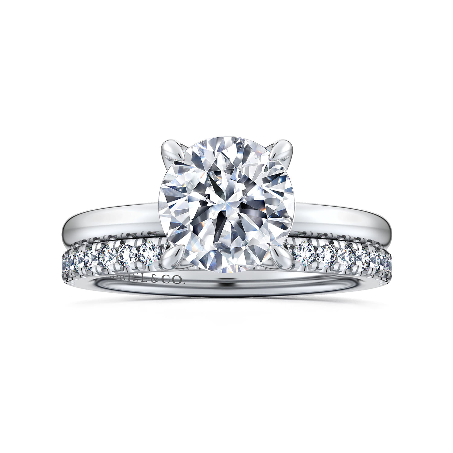 Evelynn - 14K White Gold Round Solitaire Diamond Engagement Ring - 0.04 ct - Shot 4