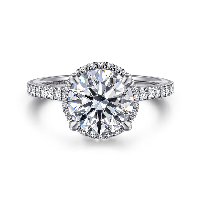 Senne - 14K White Gold Round Diamond Engagement Ring - 0.4 ct - Shot 1