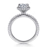 Senne - 14K White Gold Round Hidden Halo Diamond Engagement Ring - 0.4 ct