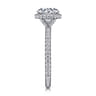 Senne - 14K White Gold Round Hidden Halo Diamond Engagement Ring - 0.4 ct