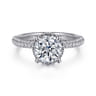 Caly - 14K White Gold Round Halo Diamond Engagement Ring - 0.5 ct