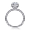Caly - 14K White Gold Round Halo Diamond Engagement Ring - 0.5 ct
