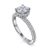 Caly - 14K White Gold Round Halo Diamond Engagement Ring - 0.5 ct