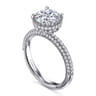 Caly - 14K White Gold Round Halo Diamond Engagement Ring - 0.5 ct