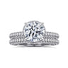 Caly - 14K White Gold Round Halo Diamond Engagement Ring - 0.5 ct