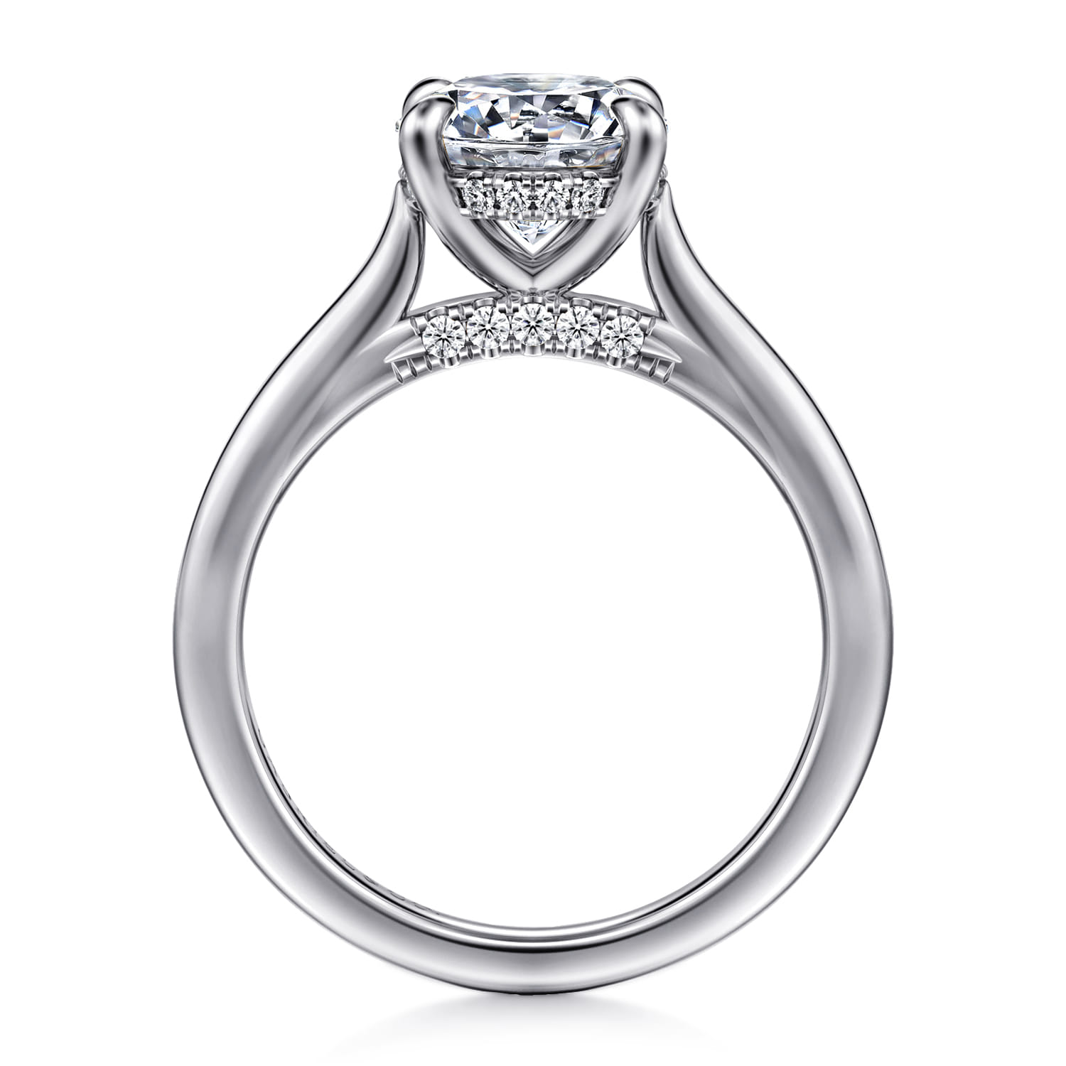 Ericka - 14K White Gold Round Diamond Engagement Ring - 0.13 ct - Shot 2