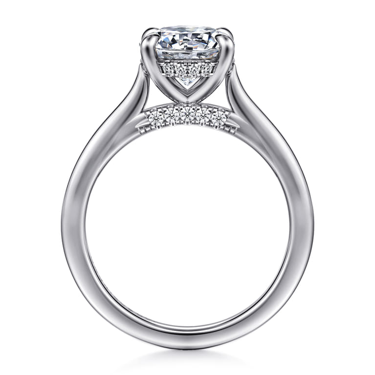 Ericka - 14K White Gold Round Diamond Engagement Ring - 0.13 ct - Shot 2