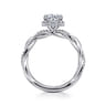 Ama - 14K White Gold Twisted Round Halo Diamond Engagement Ring - 0.24 ct