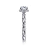 Ama - 14K White Gold Twisted Round Halo Diamond Engagement Ring - 0.24 ct