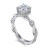 Ama - 14K White Gold Twisted Round Halo Diamond Engagement Ring - 0.25 ct