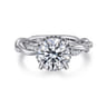 Ama - 14K White Gold Twisted Round Halo Diamond Engagement Ring - 0.28 ct