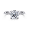 Adeena - 14K White Gold Round Hidden Halo Diamond Engagement Ring - 0.3 ct