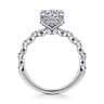 Adeena - 14K White Gold Round Hidden Halo Diamond Engagement Ring - 0.3 ct