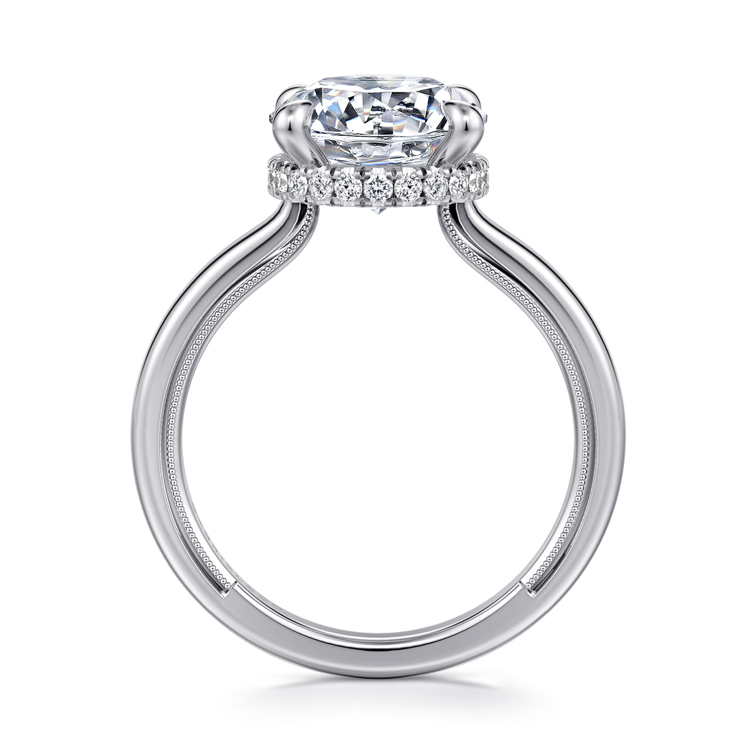 Sandi - 14K White Gold Round Diamond Engagement Ring - 0.13 ct - Shot 2