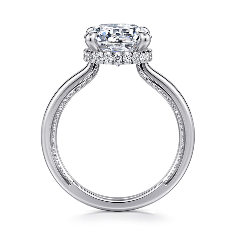 Sandi - 14K White Gold Round Diamond Engagement Ring - 0.13 ct - Shot 2