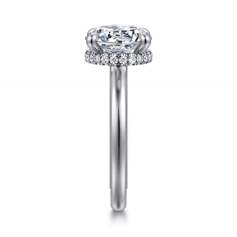 Sandi - 14K White Gold Round Diamond Engagement Ring - 0.13 ct - Shot 4