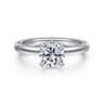 Sandi - 14K White Gold Round Diamond Engagement Ring - 0.08 ct