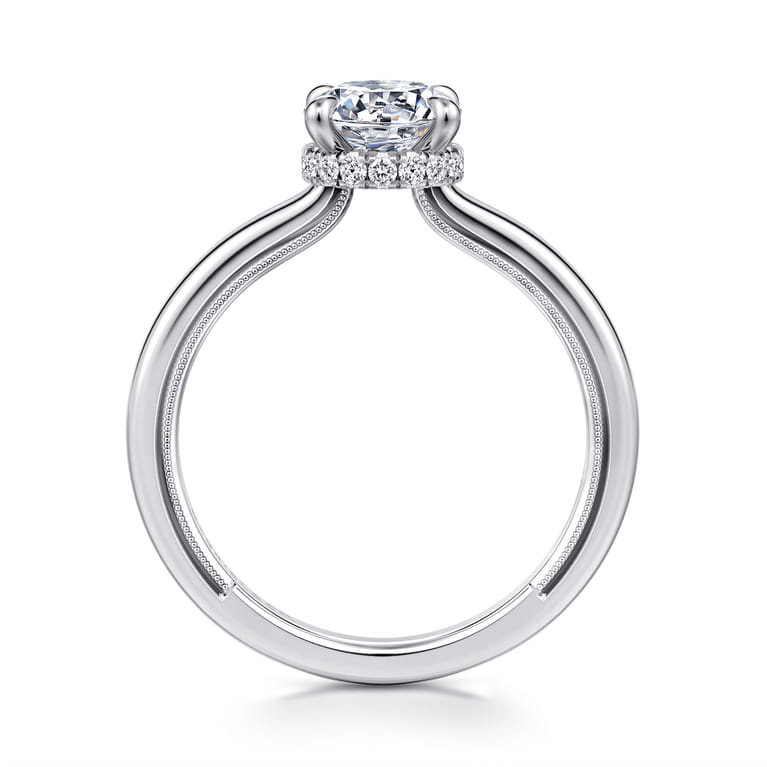 Sandi - 14K White Gold Round Diamond Engagement Ring - 0.08 ct - Shot 2