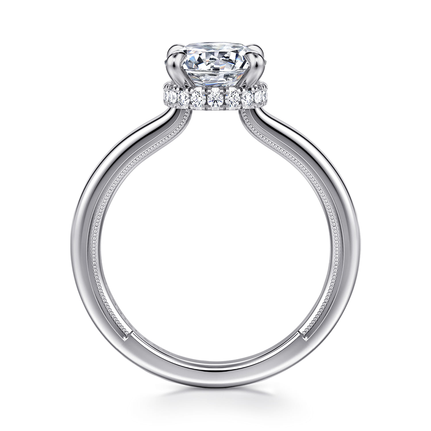 Sandi - 14K White Gold Round Diamond Engagement Ring - 0.1 ct - Shot 2