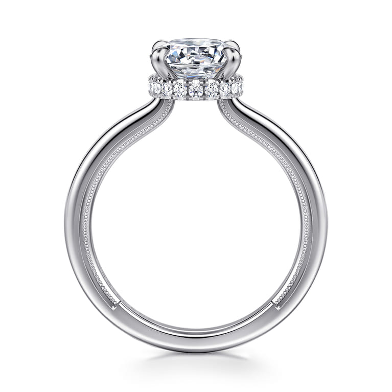 Sandi - 14K White Gold Round Diamond Engagement Ring - 0.1 ct - Shot 2