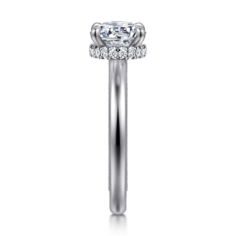 Sandi - 14K White Gold Round Diamond Engagement Ring - 0.1 ct - Shot 4