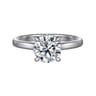 Sandi - 14K White Gold Round Diamond Engagement Ring - 0.1 ct